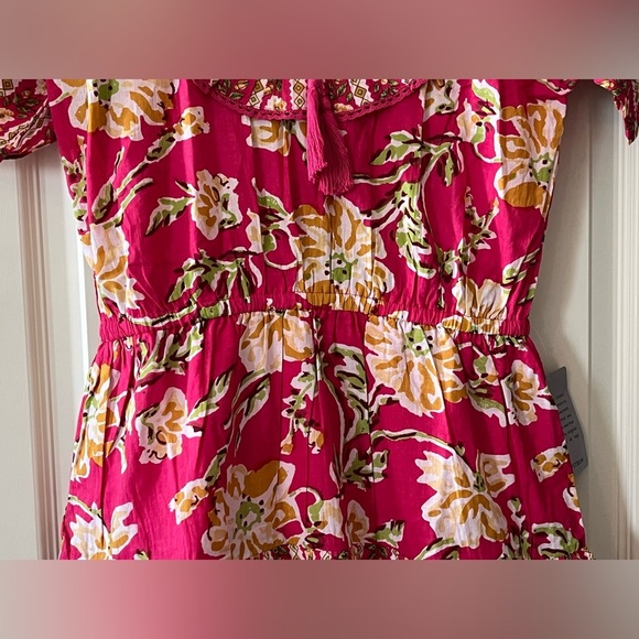 Maisie Designer Vibrant Pink Cotton Mini Dress Women’s Size Medium - Picture 10 of 15